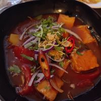 Tomato Caramel Marine Tofu at Sen Viet Vegan in East London
