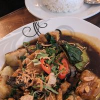 Aubergine and tofu at Sen Viet Vegan in East London