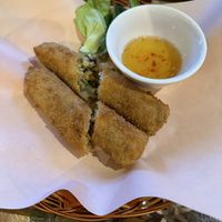 Crispy spring rolls   at Sen Viet Vegan in East London