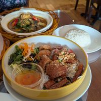 Presidential bun cha with noodles at Sen Viet Vegan in East London