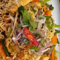 Stir fry noodle dish at Sen Viet Vegan in East London