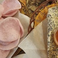 Sesame n 'prawn' crackers at Sen Viet Vegan in East London