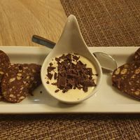 Vegan chocolate salami at Pizzeria Controvento in Olginate
