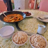 Vegetable curry, black pepper 'chicken' at Chin Swee Vegetarian Restaurant 清水素食館 in Genting Highlands