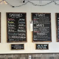 Menu wall!  at Nella's Nutri-Bar in Croton-on-hudson