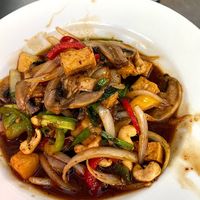 Stir fry with tofu and cashews.  at Thai Chili in Ouray
