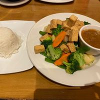 Thai peanut dish with tofu and vegetables  at Thai Chili in Ouray