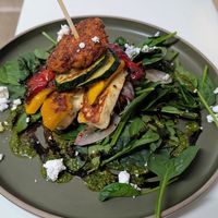 Veg & Halloumi Stack at Mudjira Village Eatery in Mudgeeraba