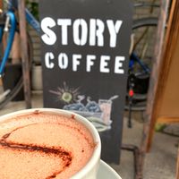 Vegan soy hot chocolate  at Story Coffee Roasters in Hiroshima