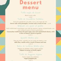 Dessert menu at Tumatey in Barcelona