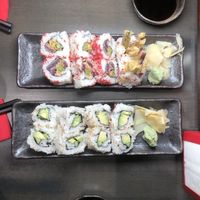 Sweet potato roll at top, avocado roll at bottom at Ramen Utsuke in Baltimore