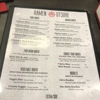 Veg ramen options at Ramen Utsuke in Baltimore