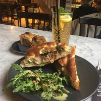 Foccacia, apple tart and ice tea for lunch  at Anne&Max in Eindhoven