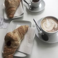 vegan croissants and soy cappuccino at San Michele Sud Experience in Padua