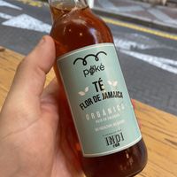 Organic cold tea  at Mahalo Poke in Alicante