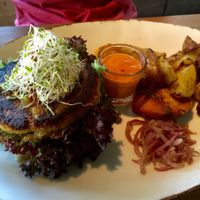 Their Burger.  at Funky Fresh Cafe - DogA in Oslo