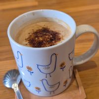 Brown sugar latte with oat milk at Yā Mǔ Liáo Coffee in Tainan