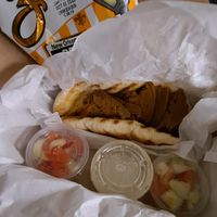 Gyro, carefully packed by Jen for my trip home.... at Feed Your Head - Food Stand in Chicago