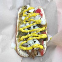 Vegan Chicago dog at Feed Your Head - Food Stand in Chicago