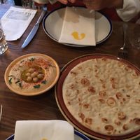Hummus and pita at Maison Libanaise in Hong Kong Island