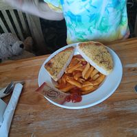 Children's tomato pasta at The Old Red Lion in Market Harborough