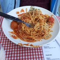 Vegan spaghetti polpette.  Very delicious. at Trevi's in Amsterdam