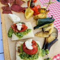 Antipasti (half eaten) at Trevi's in Amsterdam