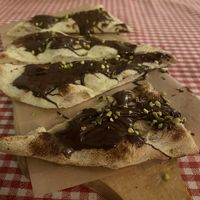 Pizza with chocolate at Trevi's in Amsterdam
