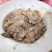 Mushroom ravioli at Trevi's in Amsterdam