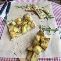 Focaccia potatoe and garlic oreganoo  at Trevi's in Amsterdam