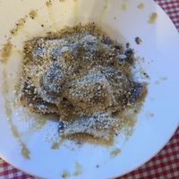 ravioli tartufo w/optional parmesan  at Trevi's in Amsterdam