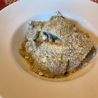 Ravioli tartufo: quite nice, with mushrooms and parmezan  at Trevi's in Amsterdam