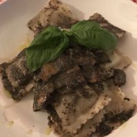 Truffle and mushroom ravioli at Trevi's in Amsterdam