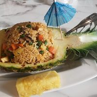 Pineapple fried rice at Mamak Vegan Kitchen in Chamblee