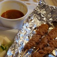 Chicken satay at Mamak Vegan Kitchen in Chamblee