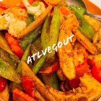 Black pepper shrimp   at Mamak Vegan Kitchen in Chamblee