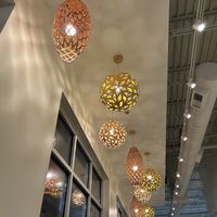Loved the lights they have  at Mamak Vegan Kitchen in Chamblee
