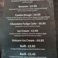 Desert Menu at Royal Watan in Birmingham