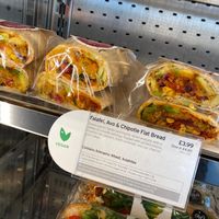 Avocado and chickpea falafel wrap. I’ve had this before and it’s amazing! at Pret A Manager in Ashford