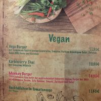 Vegan menu page at Big Mountain in Winterberg