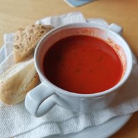 delicious vegan tomato cream soup at Bistorant Uppu in Winterberg