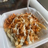Spicy Buffalo Loaded Fries.  at Vuture Food in San Pedro