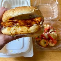 Hawaiian Chick’n Sandwich  at Vuture Food in San Pedro