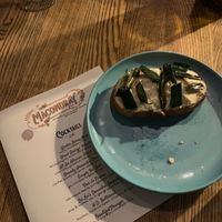 Half of the vegan ricotta (I ate the other slice) at Macondray in San Francisco