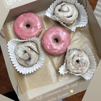 Sunrise donuts and cinnamon rolls  at Plantyful Sweets in San Antonio