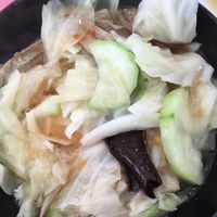 Rice dish with lots of vegetables and mushroom “meat"  at Míng Xiāng Yuán 名湘園蔬食燒烤 in Tainan