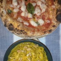 Vegan Margarita Pizza + Tagliatelle with Pumpkin sauce   at Dolce Amore in San Juan Siquijor