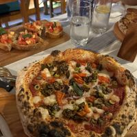 Vegan pizza and bruschetta   at Dolce Amore in San Juan Siquijor
