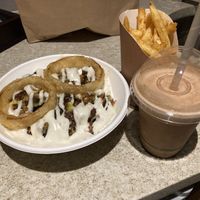 Big smoke, fries and choc milkshake   at Burger Plant in Dunedin