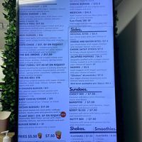 Burger and fast food menu  at Burger Plant in Dunedin